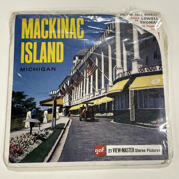 VIEW-MASTER A585 "MACKINAC ISLAND MICHIGAN" 3-REEL PACKET WITH BOOKLET - Picture 1 of 8
